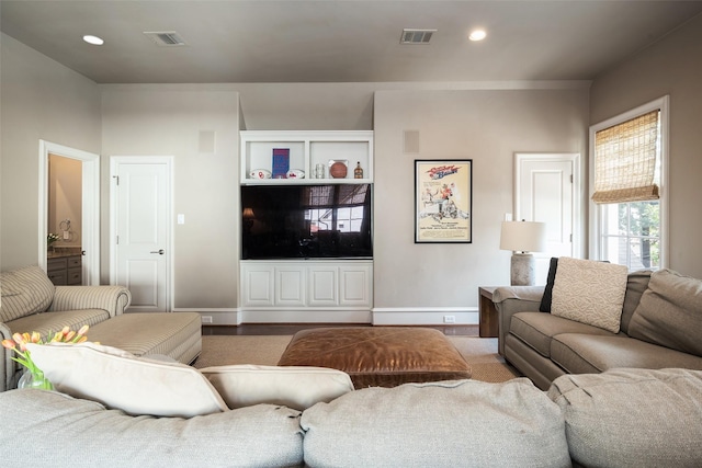 living room featuring light hardwood / wood-style floors