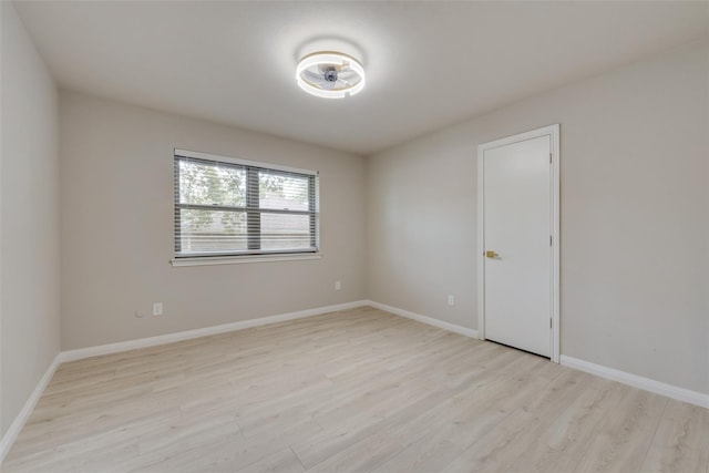 empty room featuring light wood-type flooring