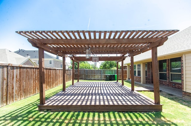 exterior space with a pergola