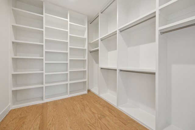 spacious closet with hardwood / wood-style floors