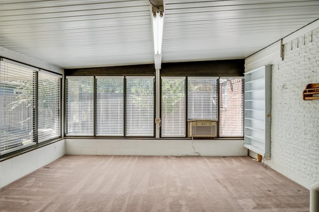 unfurnished sunroom with cooling unit