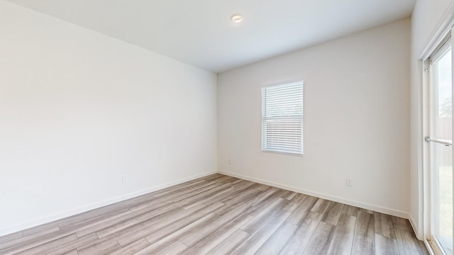 empty room featuring light wood-type flooring