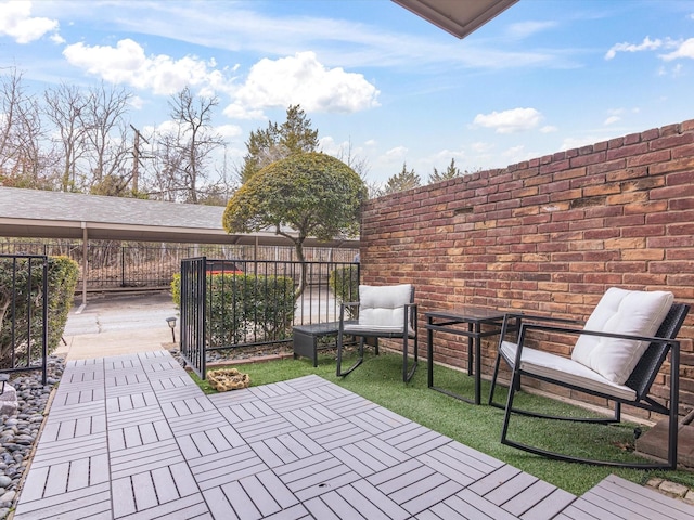 deck with a patio area