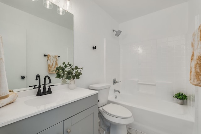 full bathroom featuring vanity, toilet, and shower / bath combination