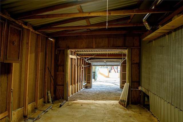 misc room featuring lofted ceiling