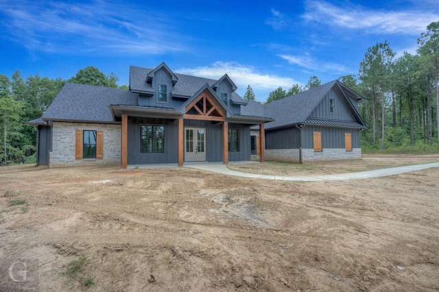 view of front of property with french doors