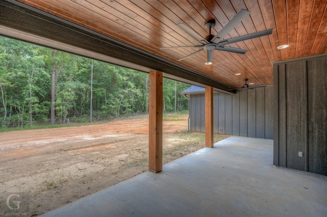 view of patio with ceiling fan