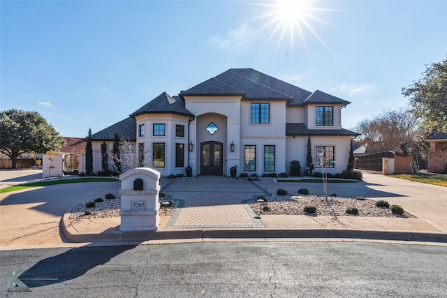 view of front of house with french doors