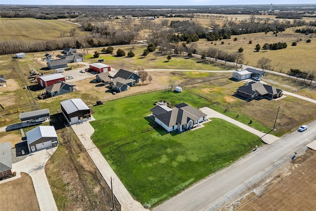 aerial view featuring a rural view