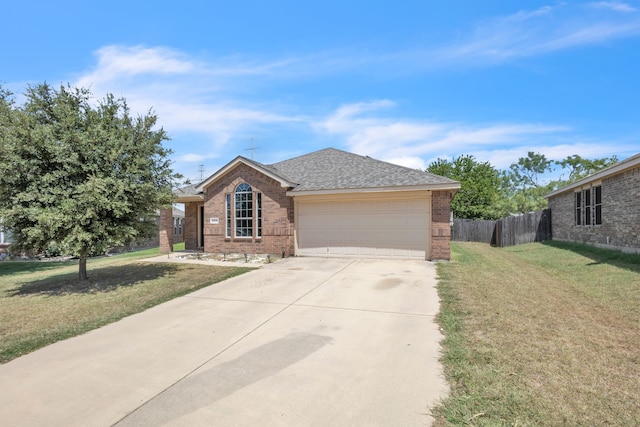 6329 Stone Lake Dr, Fort Worth, TX 76179 - ranch-style house with a garage and a front lawn