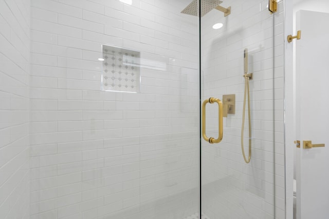 bathroom featuring walk in shower