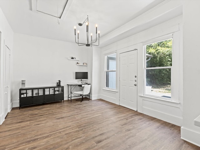 entryway with hardwood / wood-style flooring