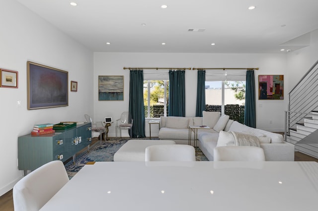 living room featuring hardwood / wood-style floors