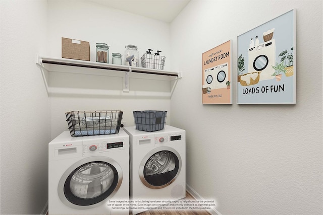 laundry area featuring independent washer and dryer