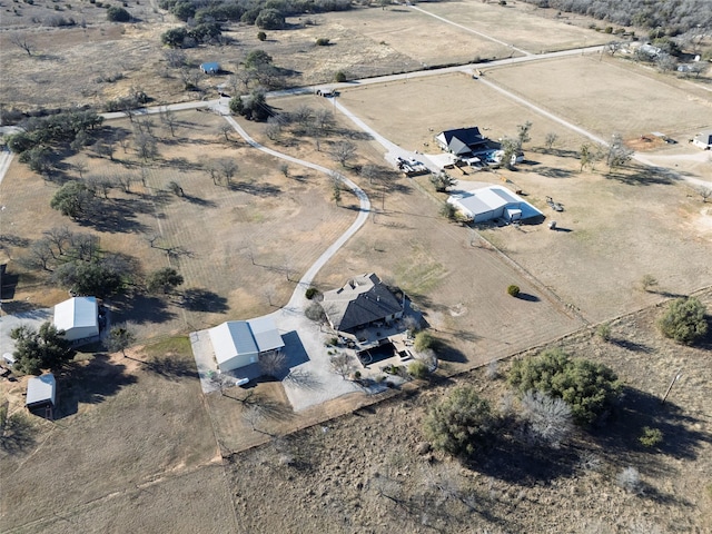 drone / aerial view with a rural view