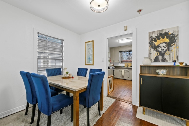 dining room featuring dark hardwood / wood-style floors