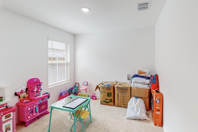 game room featuring carpet