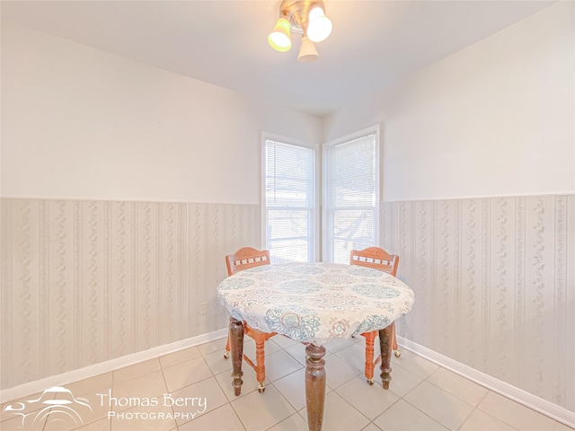 view of tiled dining space