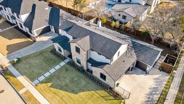 aerial view of residential area