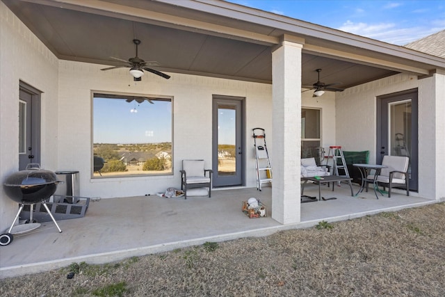 view of patio / terrace with ceiling fan