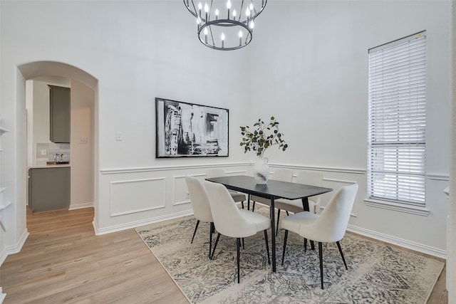 dining room featuring light hardwood / wood-style floors