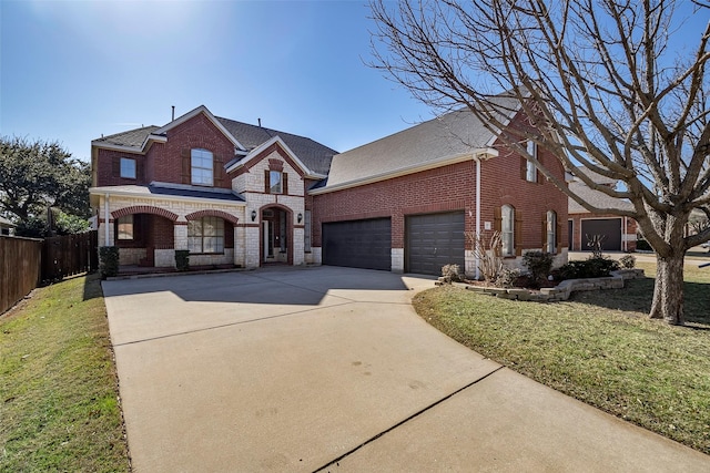 view of front of home with a porch and a front lawn