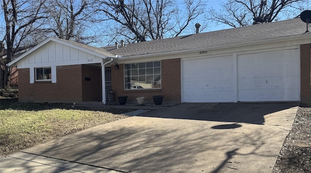 ranch-style home with a garage