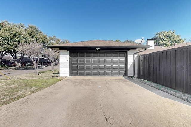 view of garage