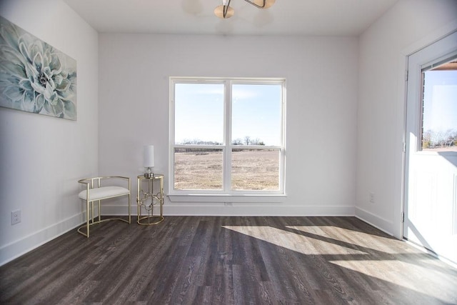 empty room featuring dark hardwood / wood-style floors