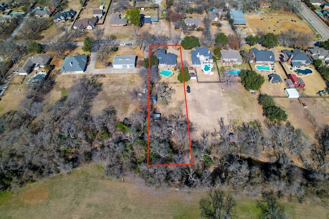 aerial view with a residential view