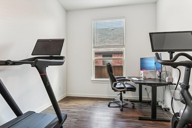 office area featuring wood-type flooring