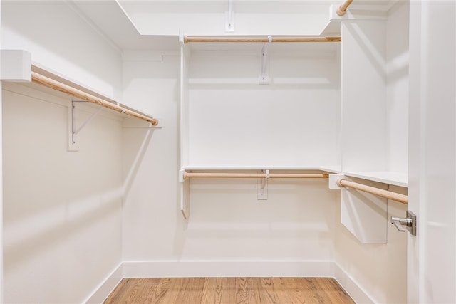 spacious closet featuring hardwood / wood-style floors