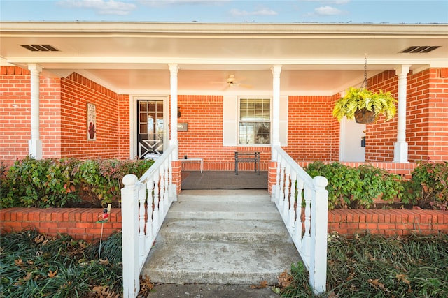 entrance to property with covered porch