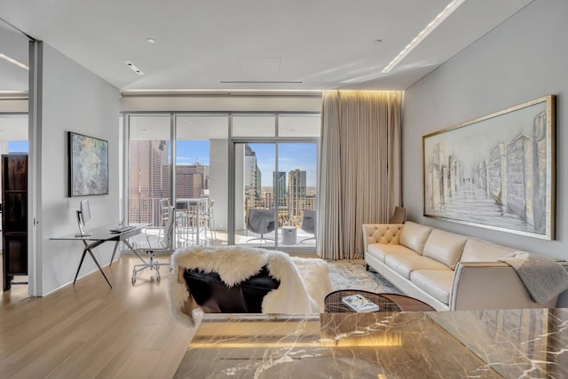 living room featuring hardwood / wood-style flooring