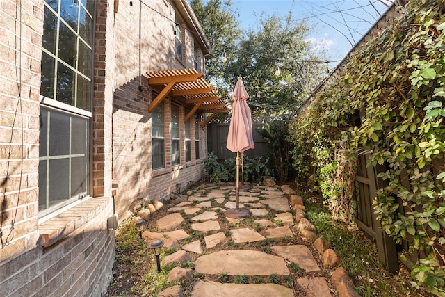 view of patio with a pergola