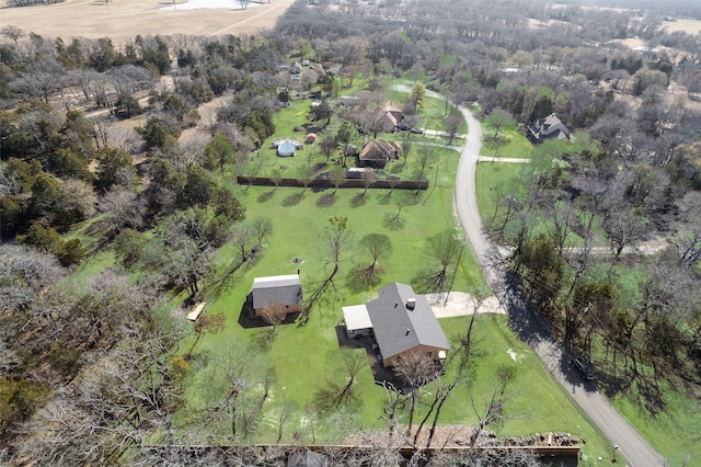 drone / aerial view with a rural view