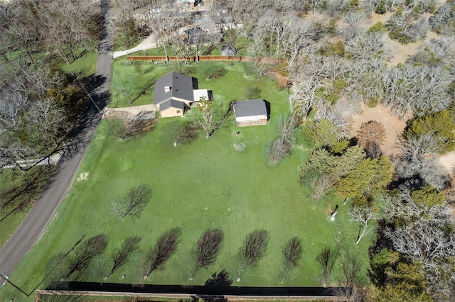 aerial view with a rural view