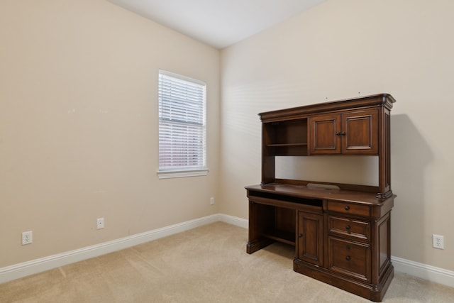 view of carpeted office space