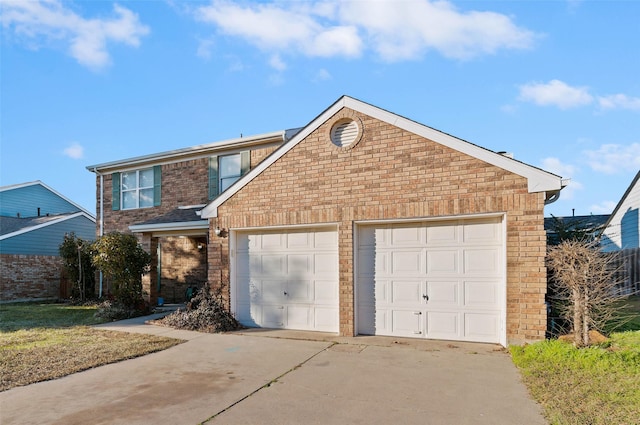 view of front property with a garage