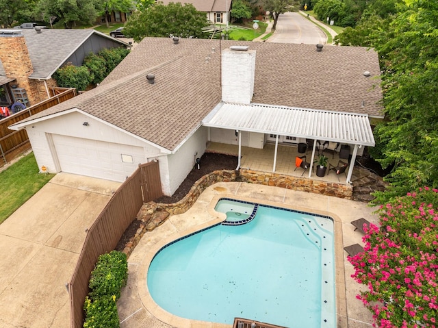 view of pool featuring a patio