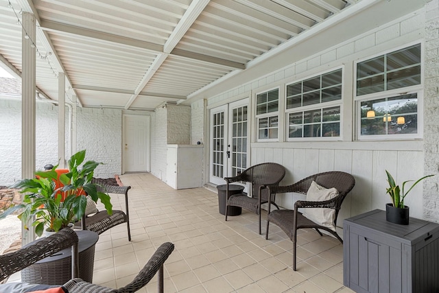 view of patio / terrace featuring french doors