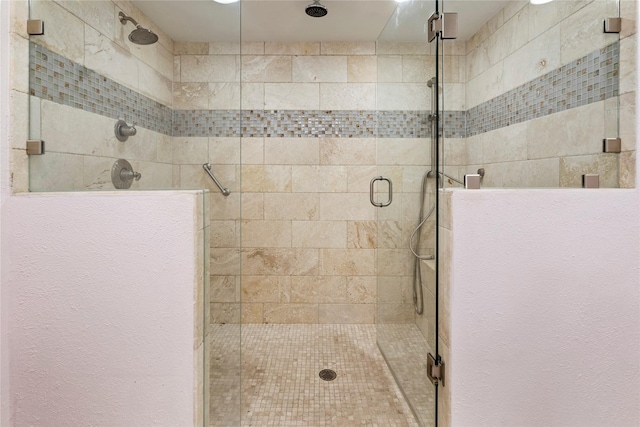 bathroom featuring walk in shower