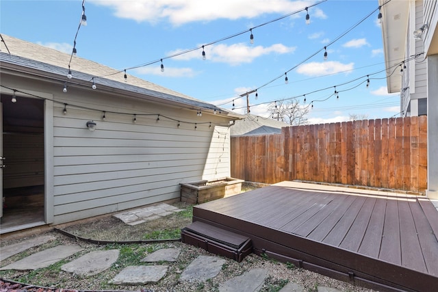 wooden terrace with fence