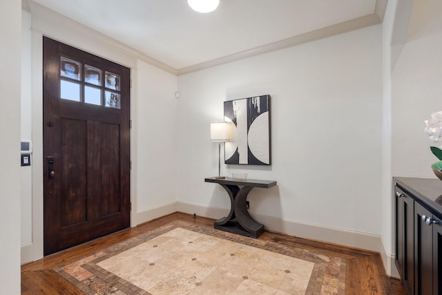 foyer with ornamental molding