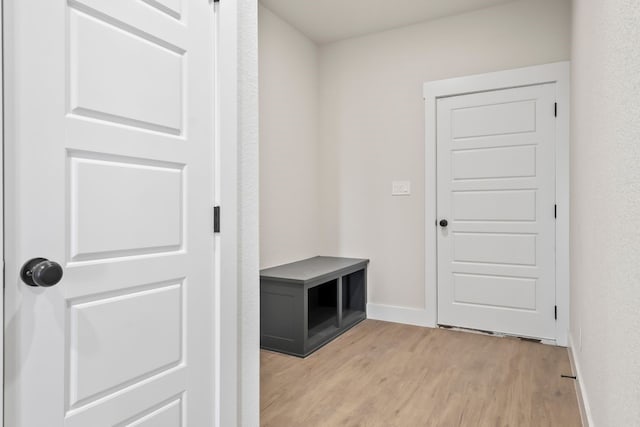 mudroom featuring light wood-type flooring