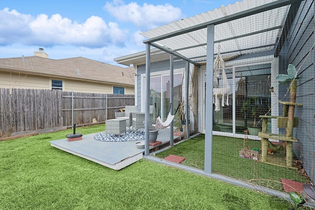 exterior space with a lawn