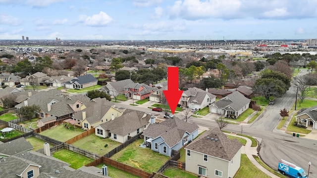 drone / aerial view featuring a residential view