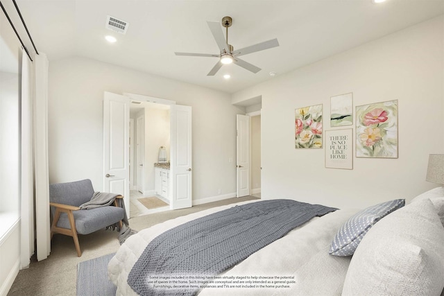 4601 Nomad Dr, Midlothian, TX 76065 - bedroom featuring carpet, recessed lighting, ensuite bathroom, and baseboards
