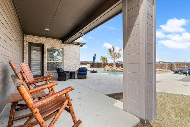 view of patio with a fenced backyard