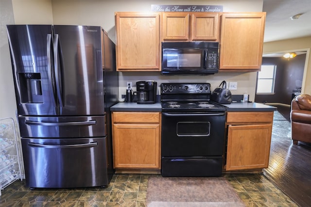 kitchen featuring black appliances